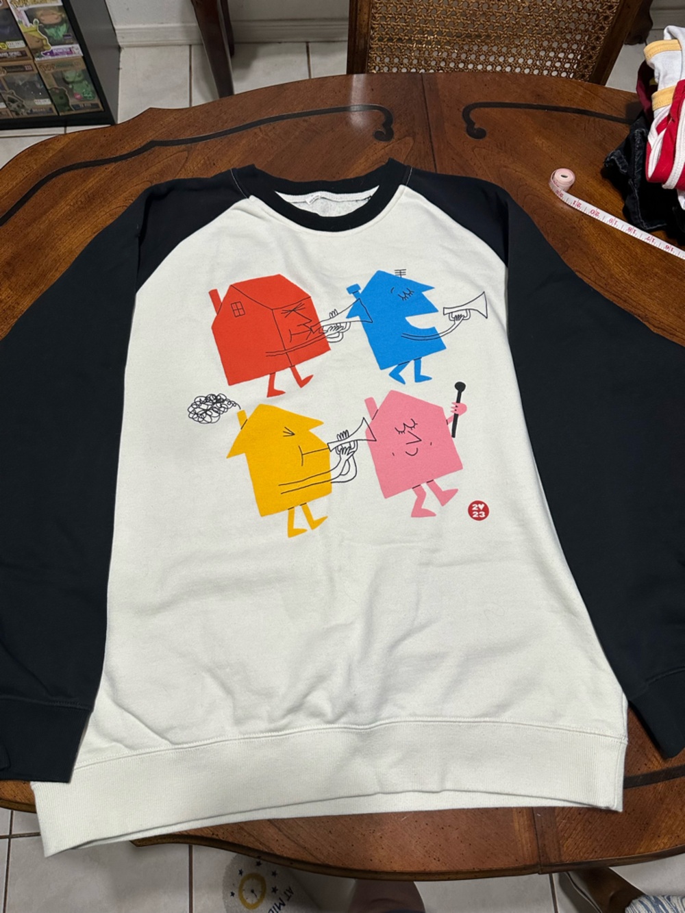 Harry Styles Love on Tour sweatshirt with Colorful House Characters